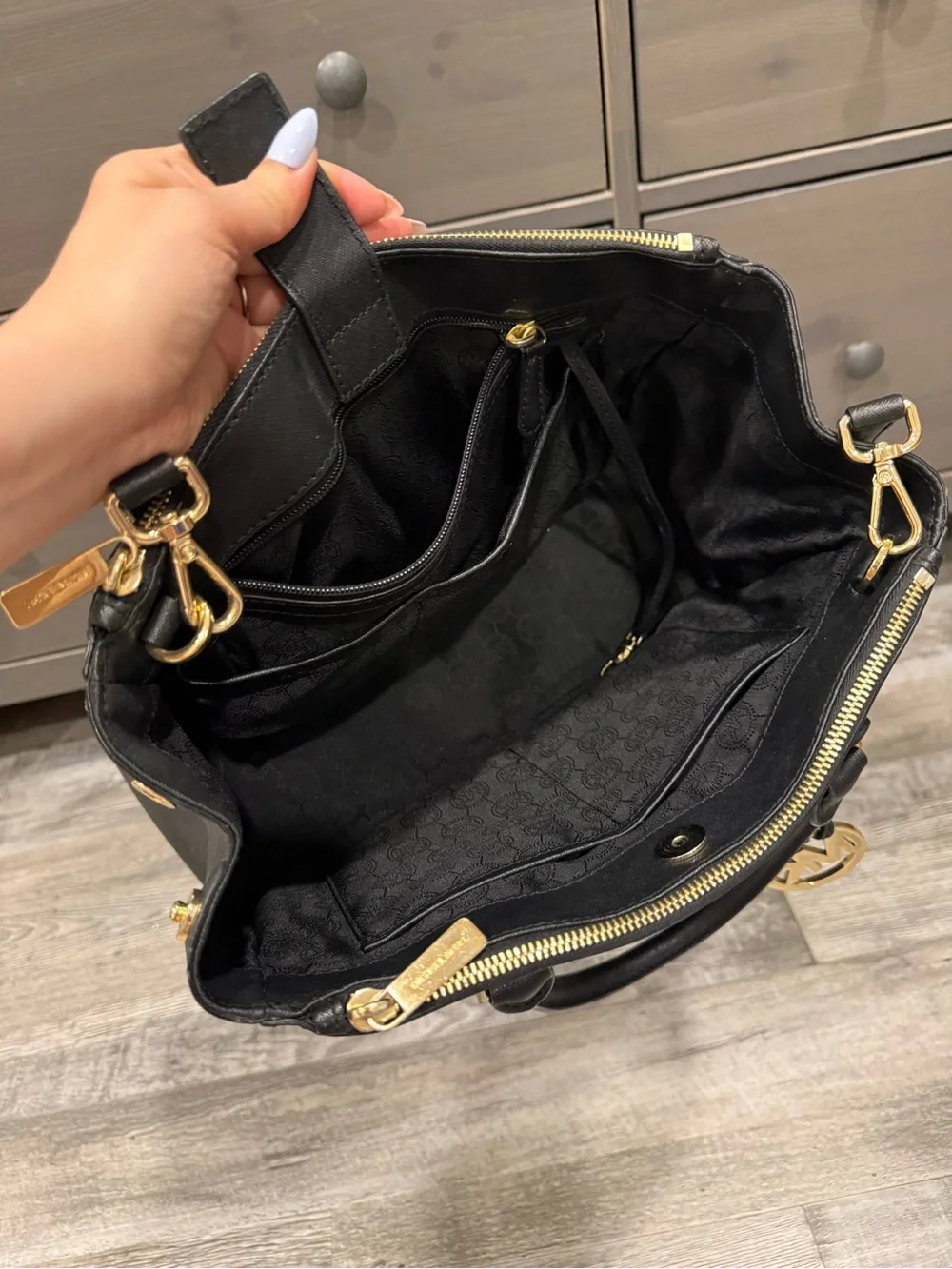 Michael Kors Black Saffiano Satchel with Gold Hardware - Picture 10 of 10